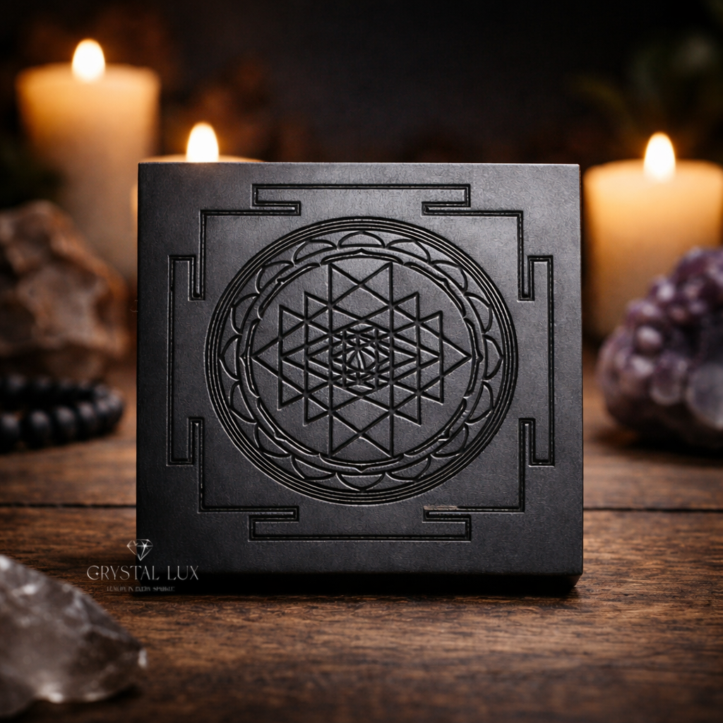 Karungali Sri Yantra Plate 3 Inch | Ebony Wood Vastu Yantra for Wealth & Protection