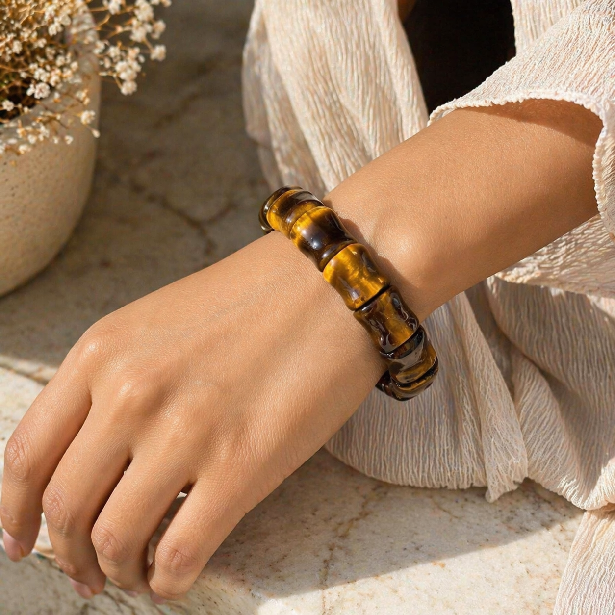 Premium Tiger Eye Protection & Success Bracelet – Natural Golden Tiger Eye Crystal