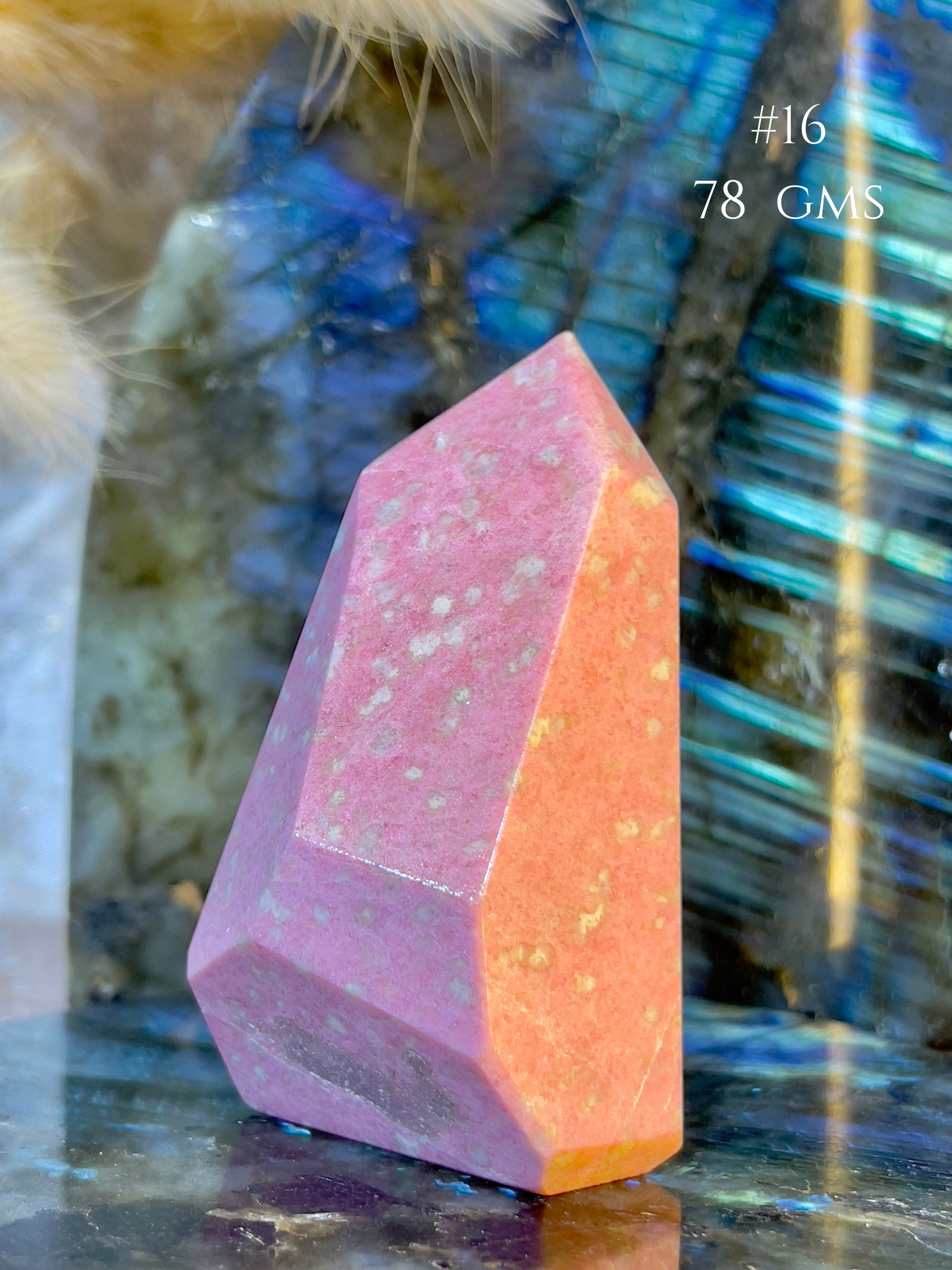 Thulite Crystal Tower for Emotional Healing & Self Love | Natural Pink Healing Stone