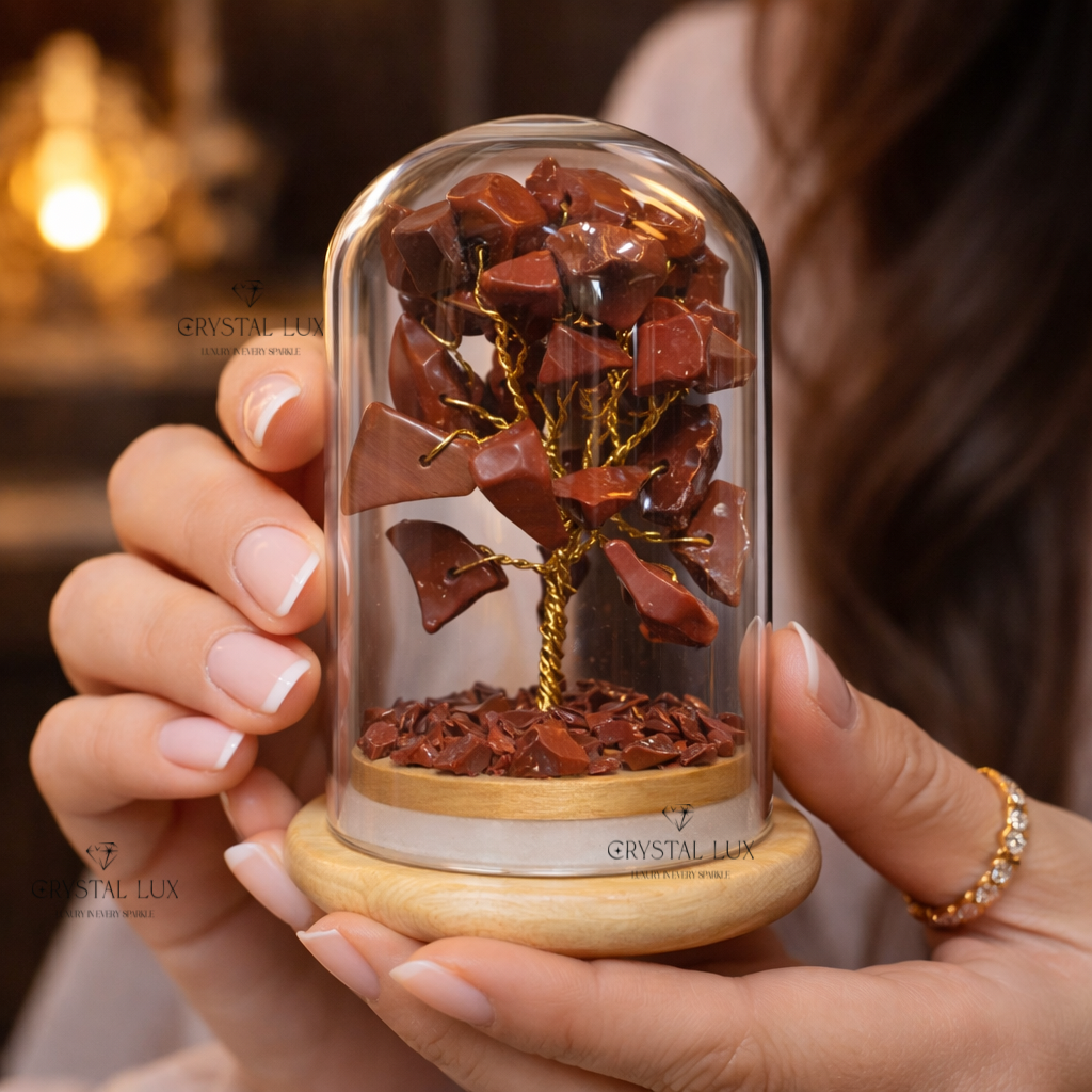 Mini Crystal Bonsai Tree in Glass Dome – Spiritual Home & Office Energy Decor