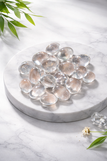 Natural Brazilian Clear Quartz Tumble Stone | Energy Amplifier Crystal