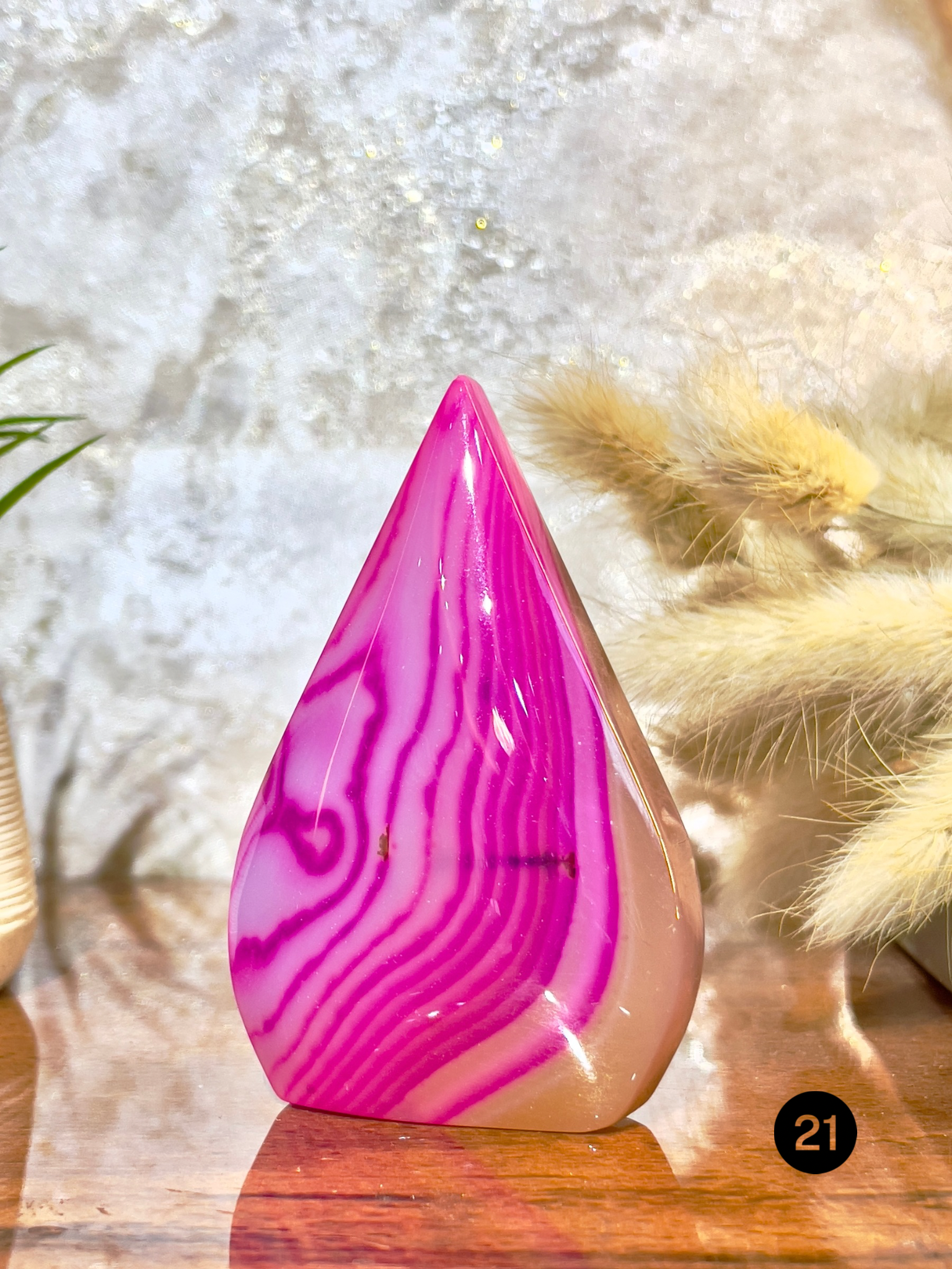 Pink Agate Flame Tower for Love, Emotional Healing & Positive Energy | Natural Crystal Décor