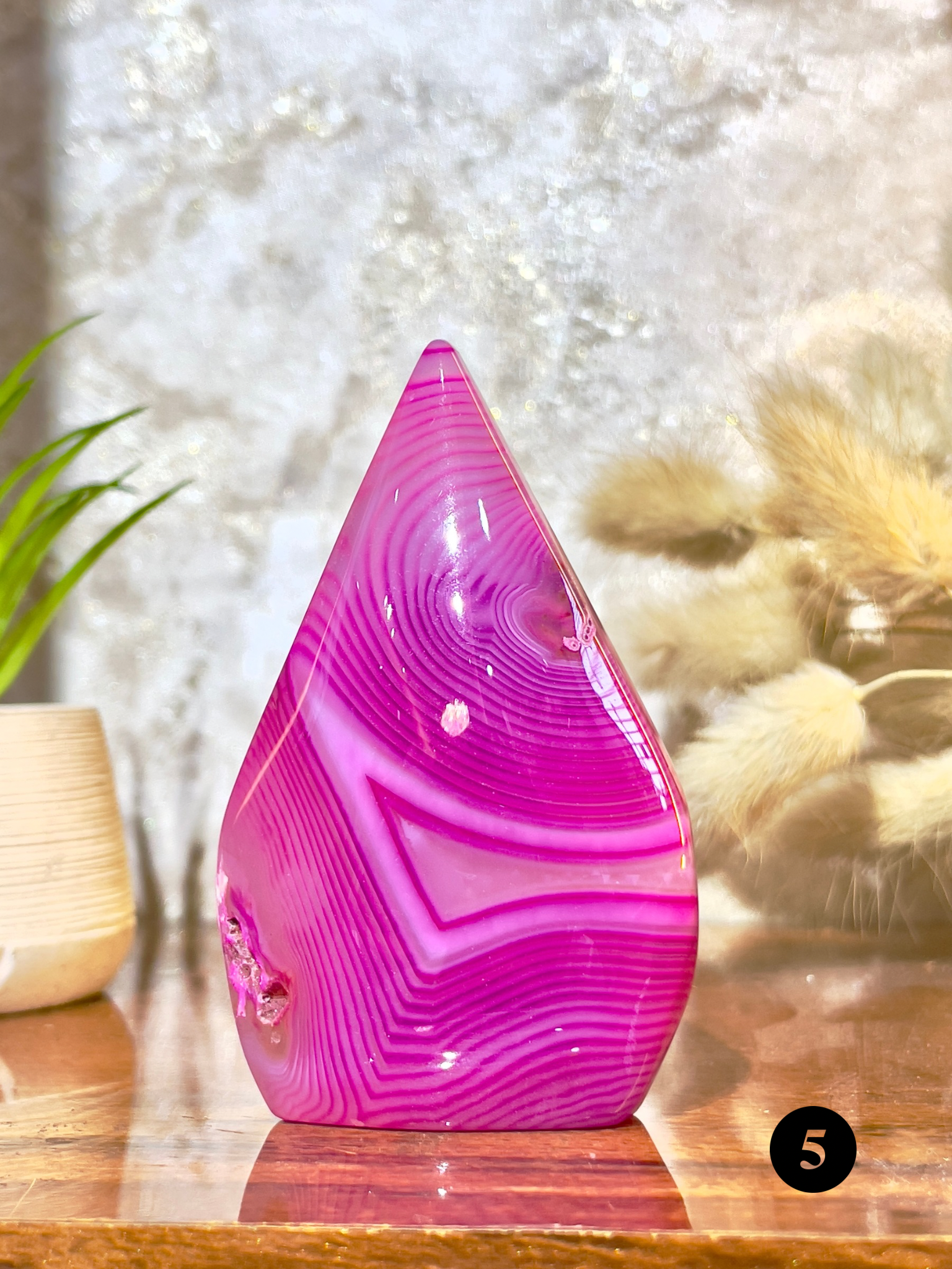 Pink Agate Flame Tower for Love, Emotional Healing & Positive Energy | Natural Crystal Décor