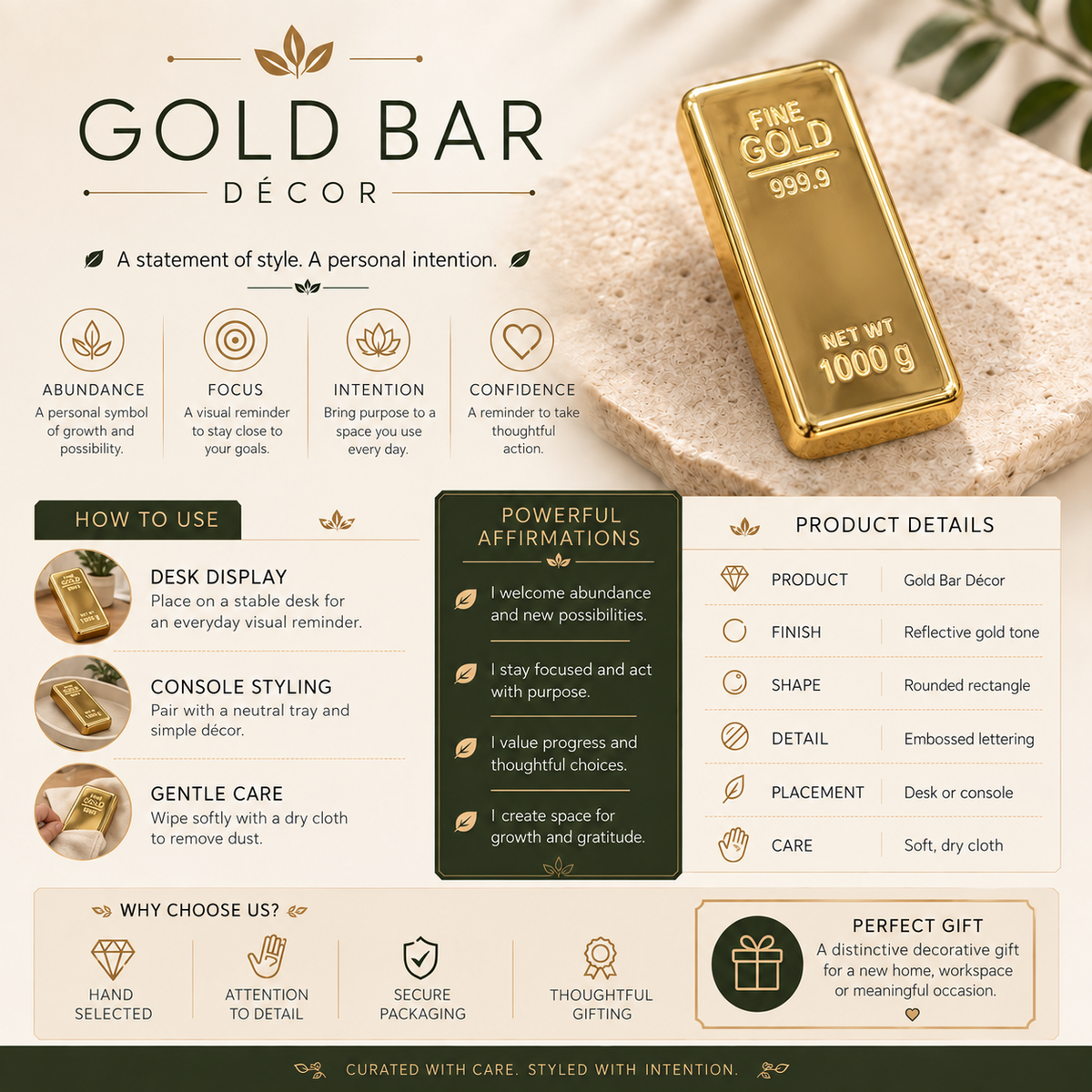 Gold Bar Décor | Dhanteras and Diwali – Festive Decoration & Gift