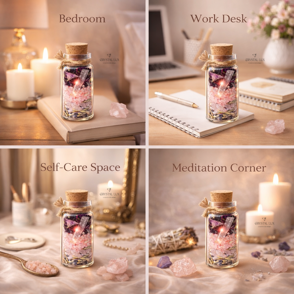 Self Love Crystal Jar | Manifestation Spell Bottle for Confidence, Love & Energy Healing