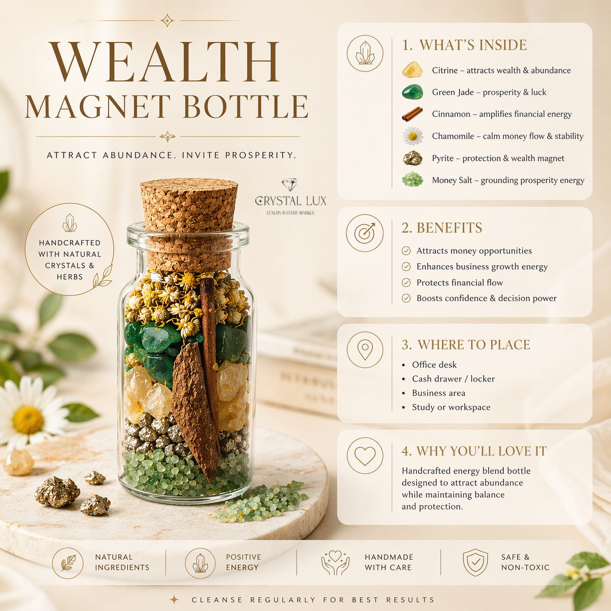 Wealth Magnet Bottle – Abundance Energy Blend