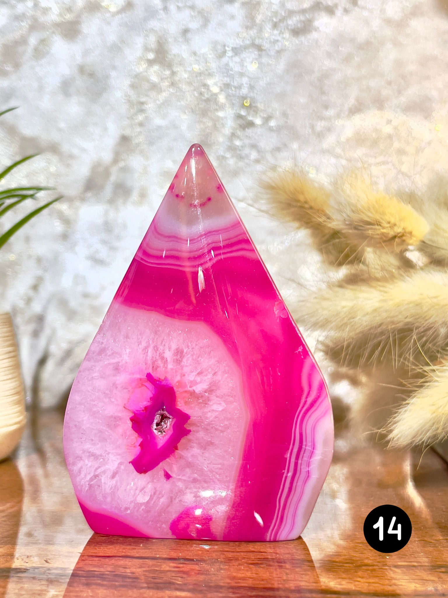 Pink Agate Flame Tower for Love, Emotional Healing & Positive Energy | Natural Crystal Décor
