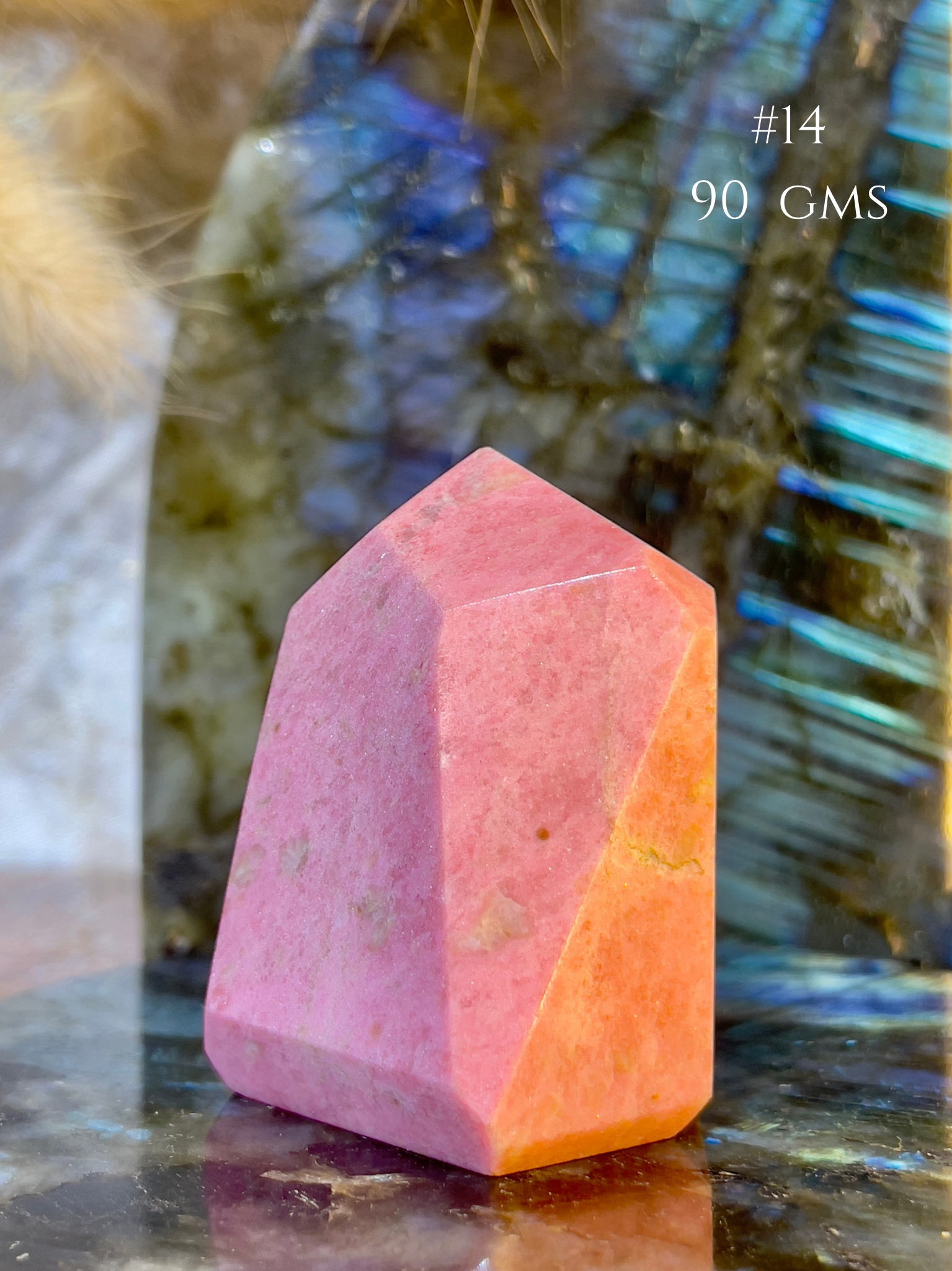 Thulite Crystal Tower for Emotional Healing & Self Love | Natural Pink Healing Stone