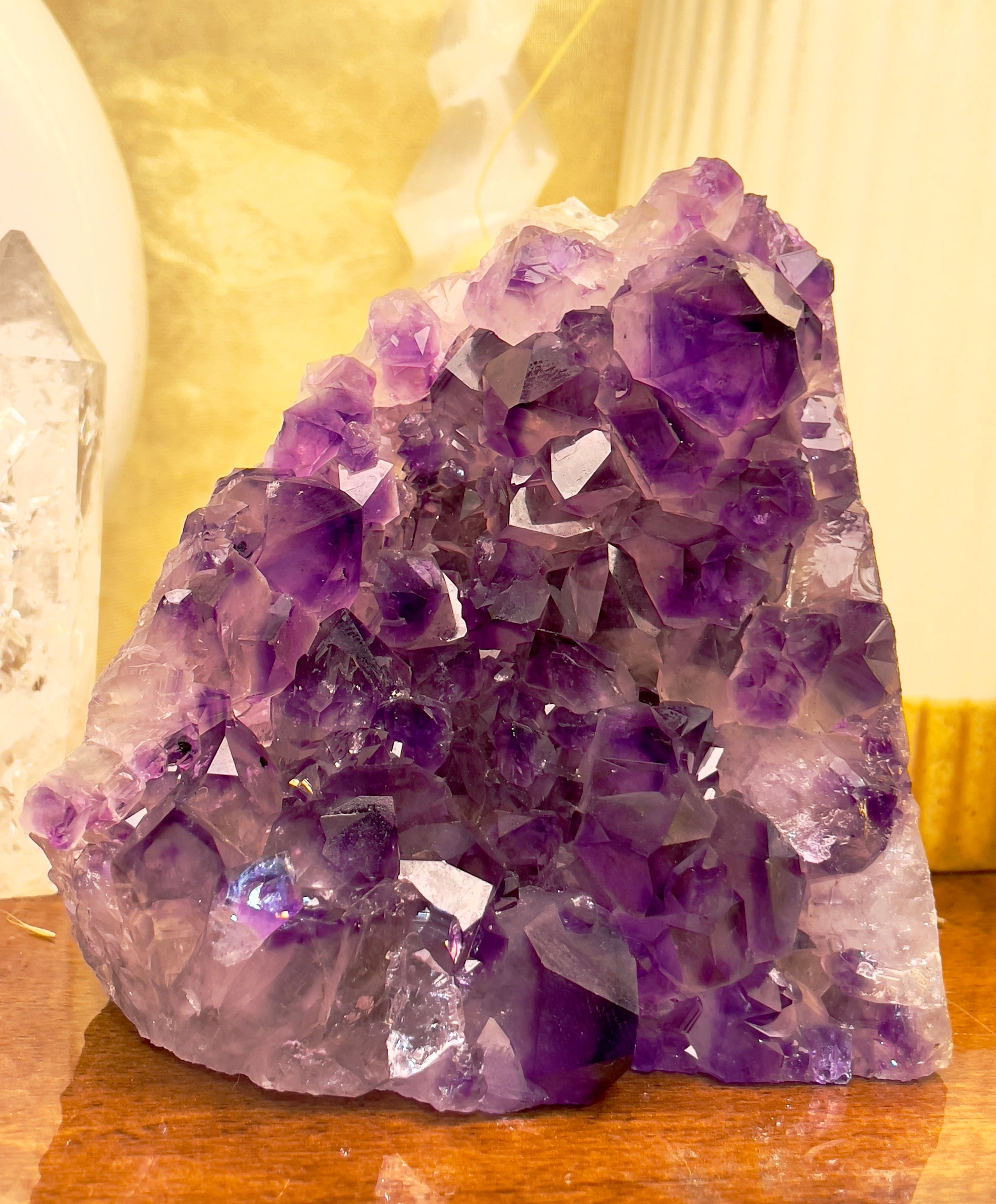 Natural Deep Purple Amethyst Cluster Standing Geode | Healing & Home Decor Stone