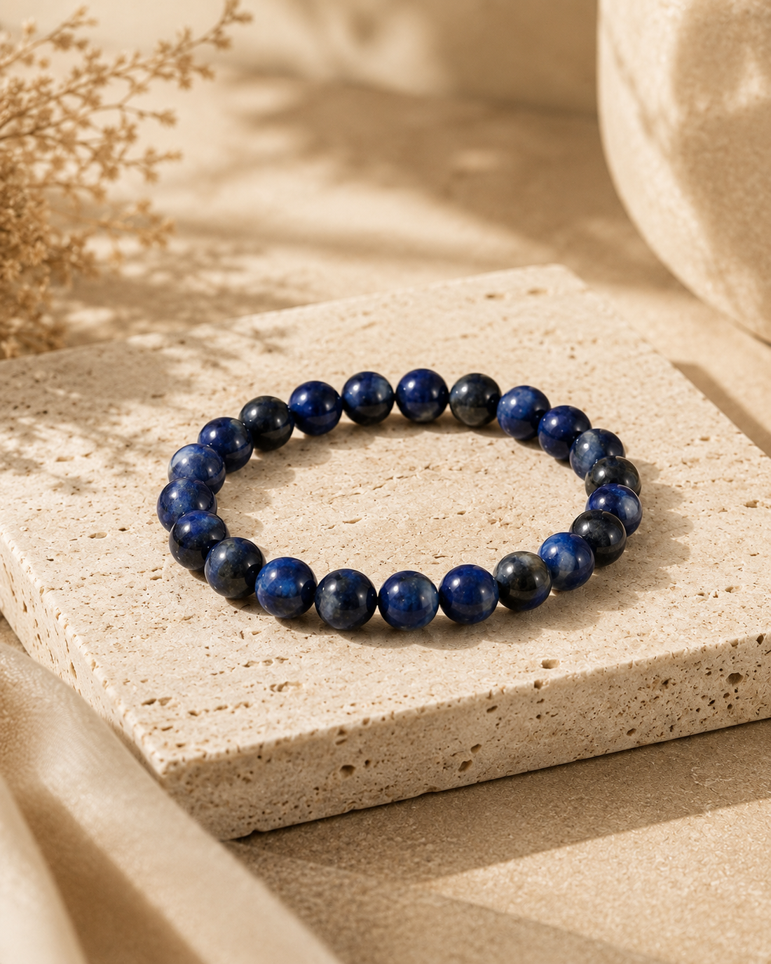 Blue Sapphire Gemstone Bracelet 10mm | Premium Natural Crystal Jewellery