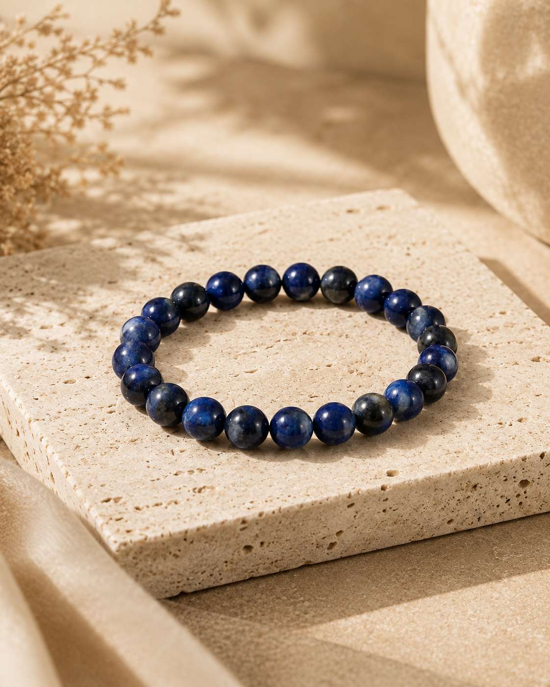 Blue Sapphire Gemstone Bracelet 10mm | Premium Natural Crystal Jewellery