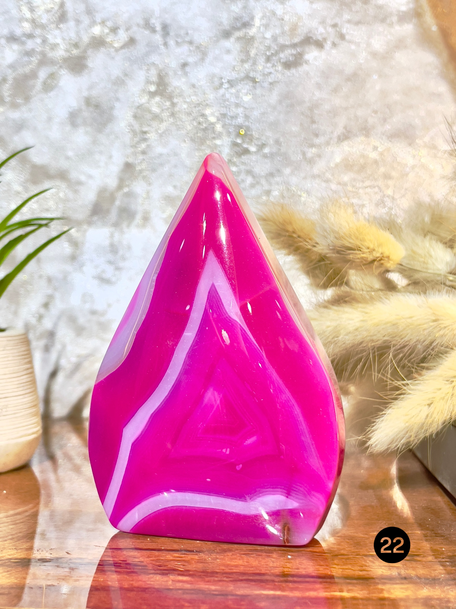 Pink Agate Flame Tower for Love, Emotional Healing & Positive Energy | Natural Crystal Décor