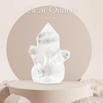 Hand-Carved Clear Quartz Cluster | Single Stone Crystal for Healing, Meditation & Energy | Natural Raw Decor, Chakra Balancing & Spiritual Wellness