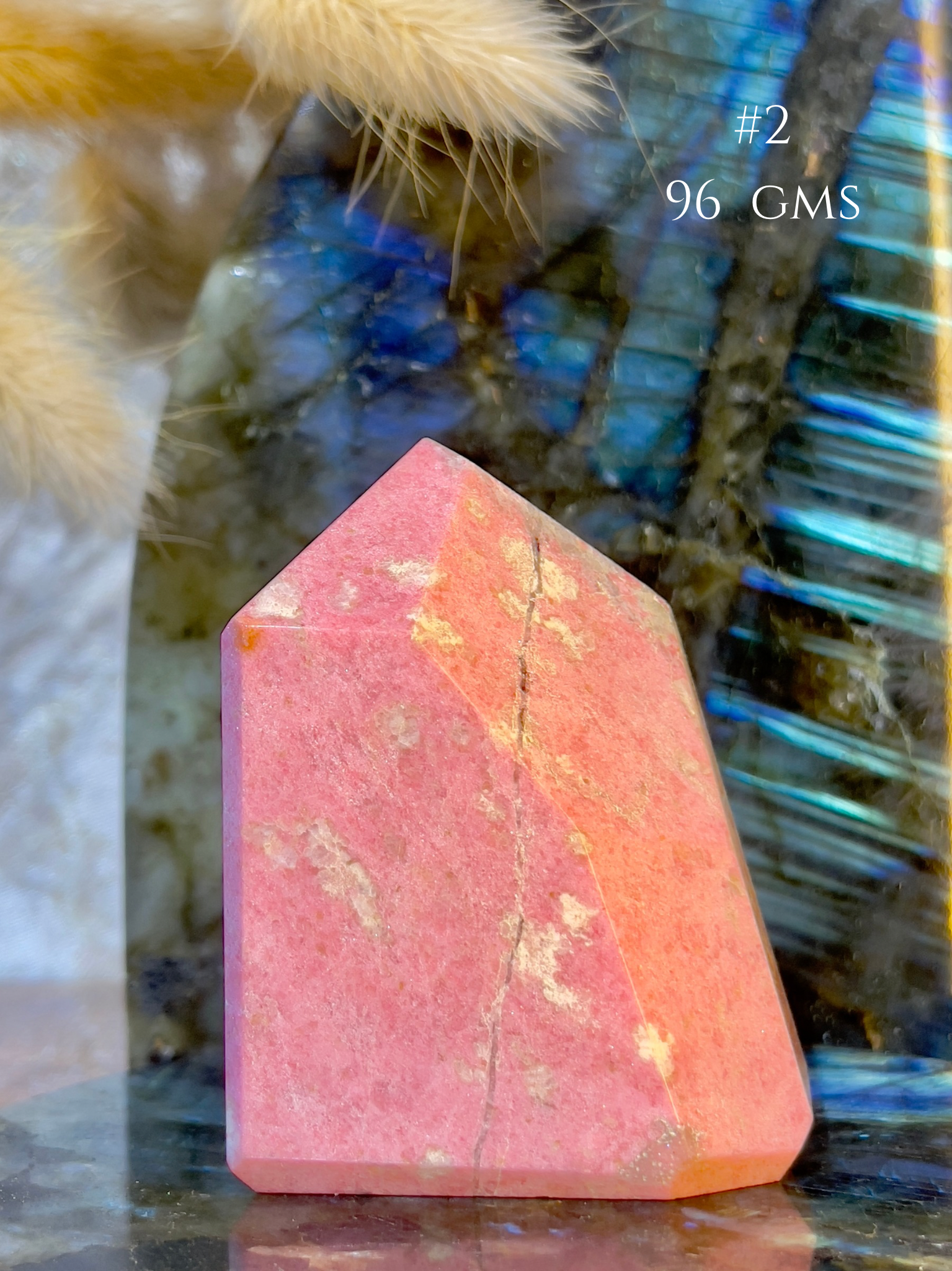 Thulite Crystal Tower for Emotional Healing & Self Love | Natural Pink Healing Stone