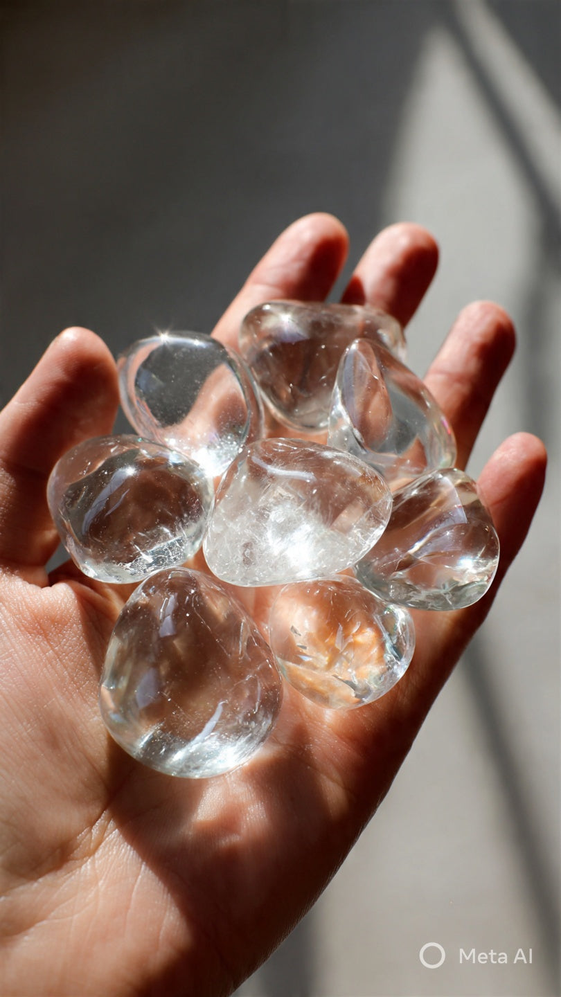 Natural Brazilian Clear Quartz Tumble Stone | Energy Amplifier Crystal