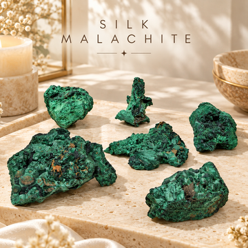 Natural Silk Malachite Raw Crystal Specimen | Rare Green Malachite