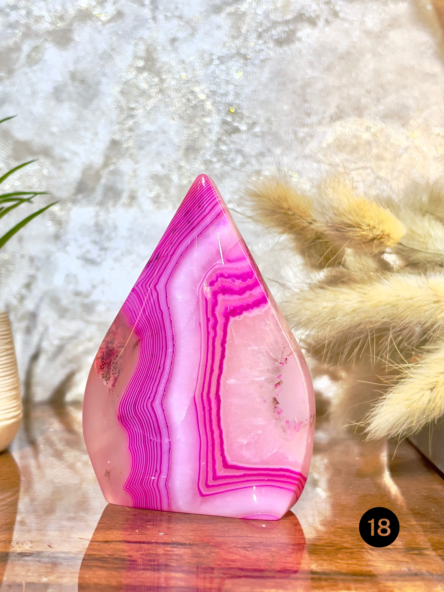 Pink Agate Flame Tower for Love, Emotional Healing & Positive Energy | Natural Crystal Décor