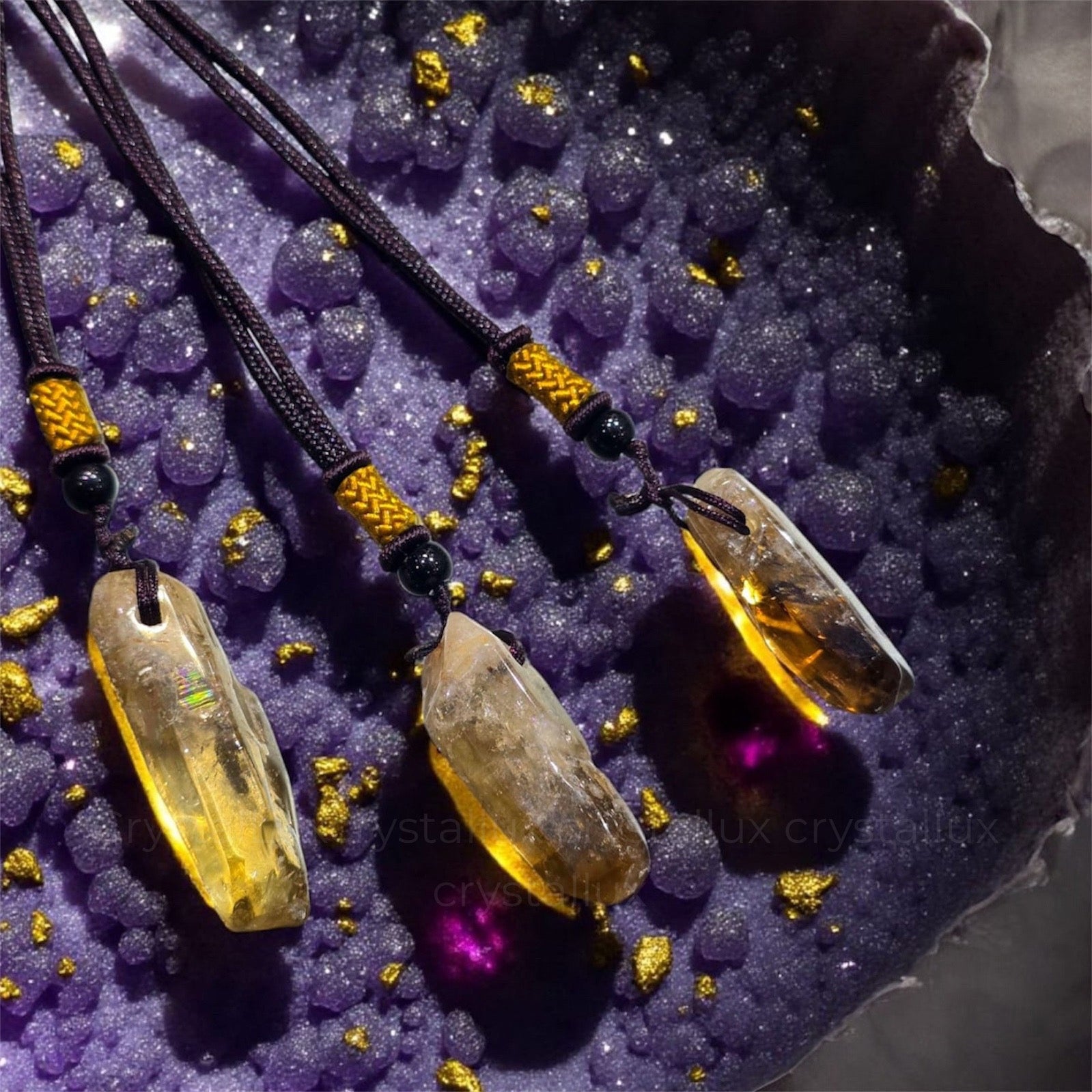 Natural Citrine Pendant Necklace for Abundance & Positive Energy