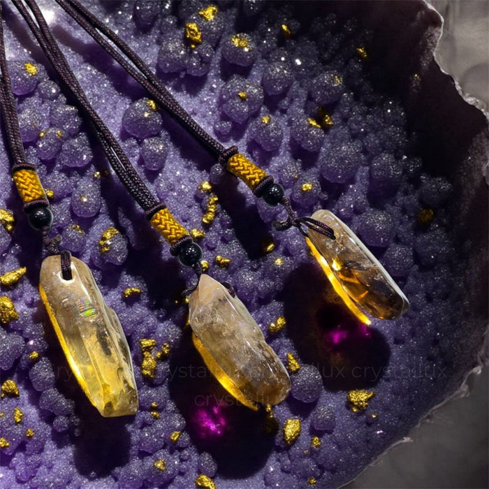 Natural Citrine Pendant Necklace for Abundance & Positive Energy