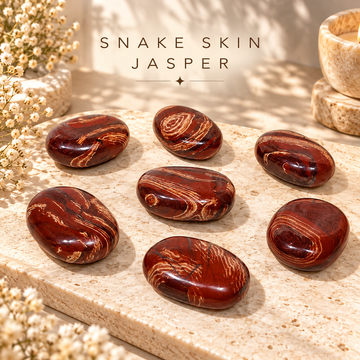 Natural Snake Skin Jasper Palm Stone | Polished Jasper Crystal