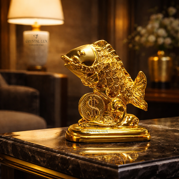 Feng Shui Wealth Fish with Coin – Money Luck & Prosperity Symbol Decor