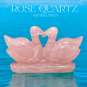 Cygnes en quartz rose – Symbole d'amour et d'harmonie | Décoration d'intérieur en quartz rose naturel