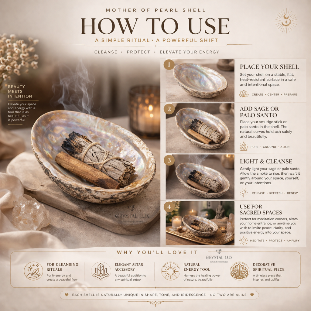 Abalone / Mother of Pearl Shell Smudging Bowl for Sage, Palo Santo & Spiritual Cleansing