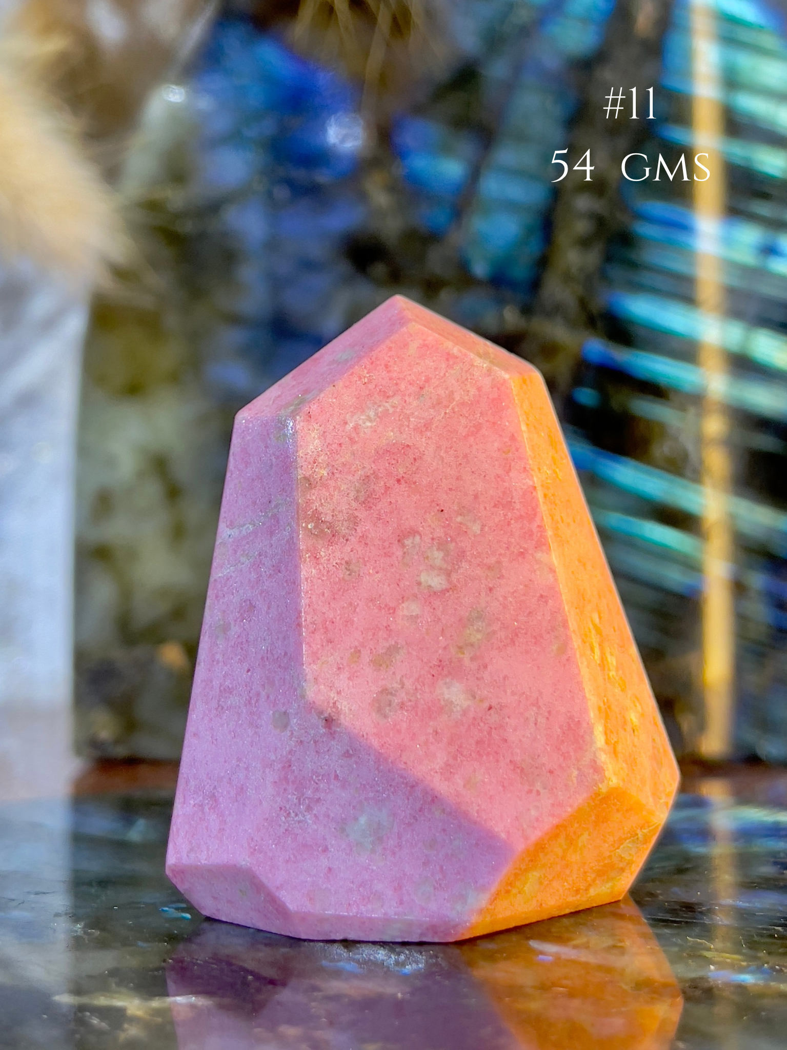 Thulite Crystal Tower for Emotional Healing & Self Love | Natural Pink Healing Stone