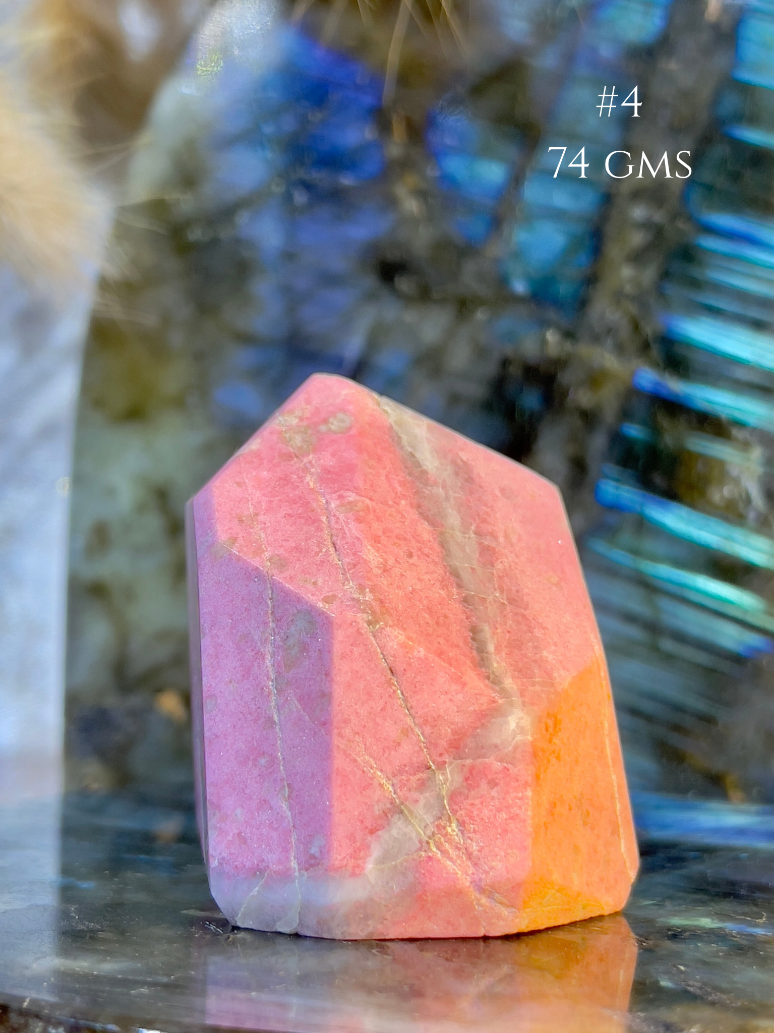 Thulite Crystal Tower for Emotional Healing & Self Love | Natural Pink Healing Stone