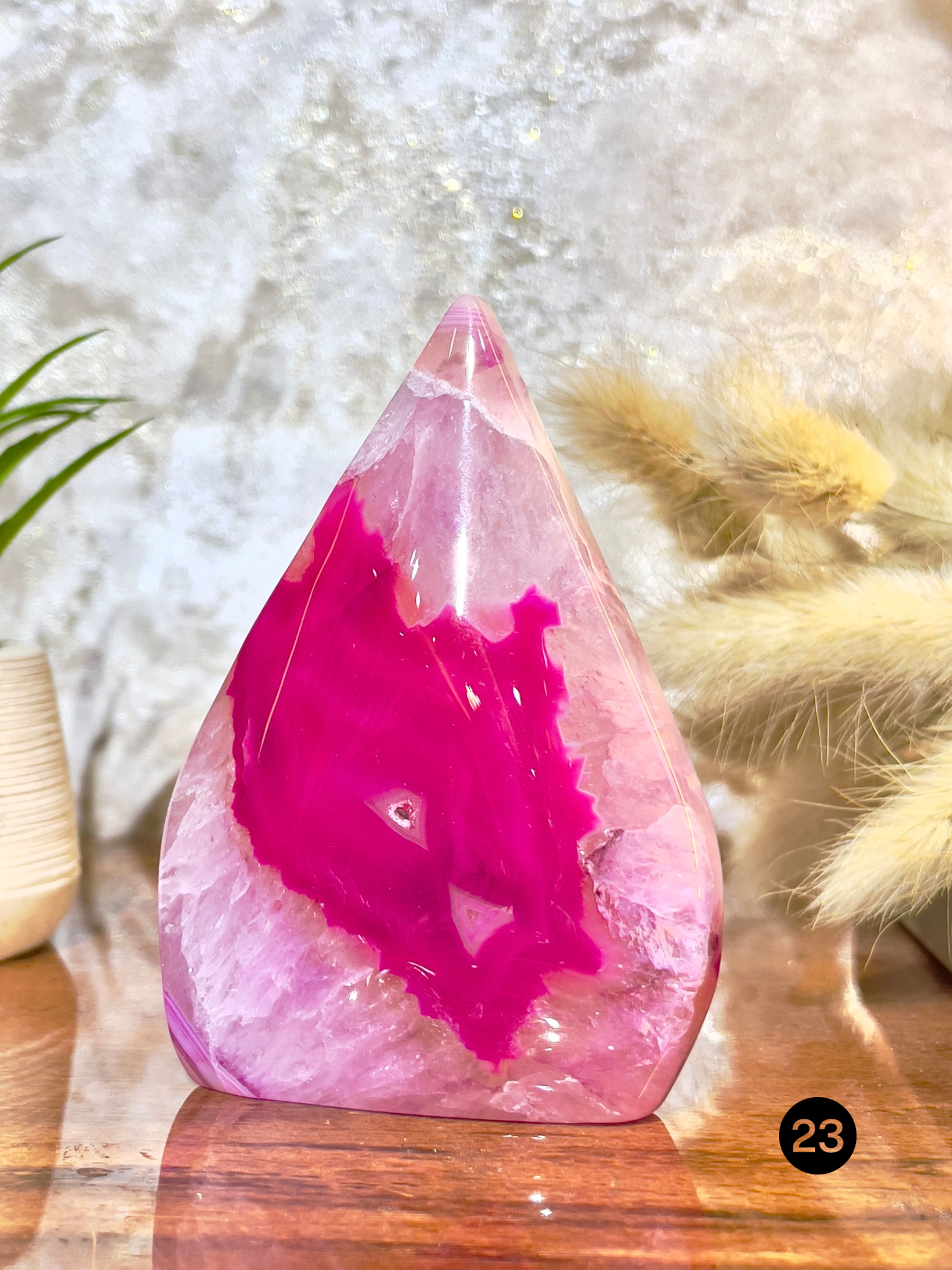 Pink Agate Flame Tower for Love, Emotional Healing & Positive Energy | Natural Crystal Décor