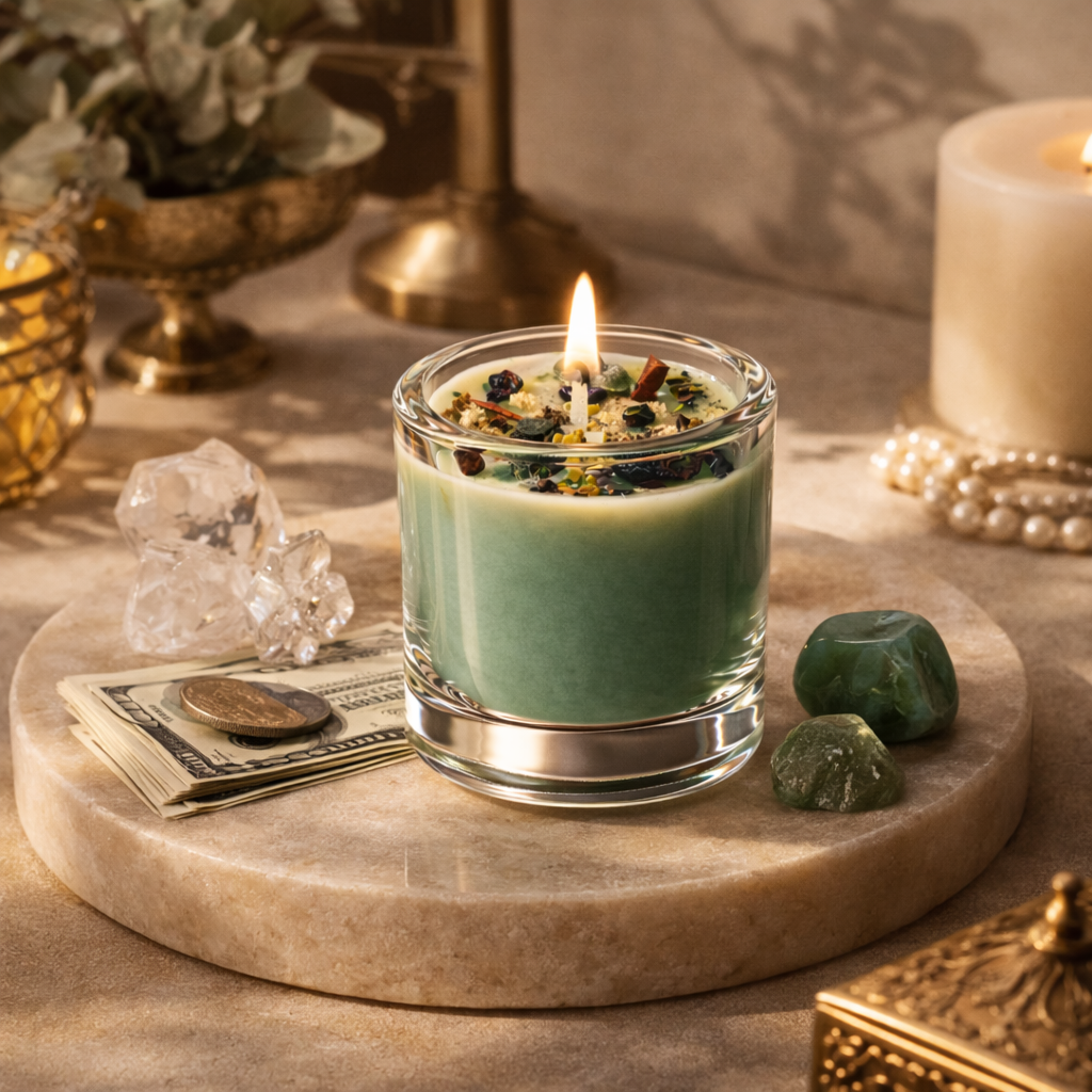 Money Manifestation Candle – Remove Financial Blocks | Luxury Soy Wax Ritual Candle