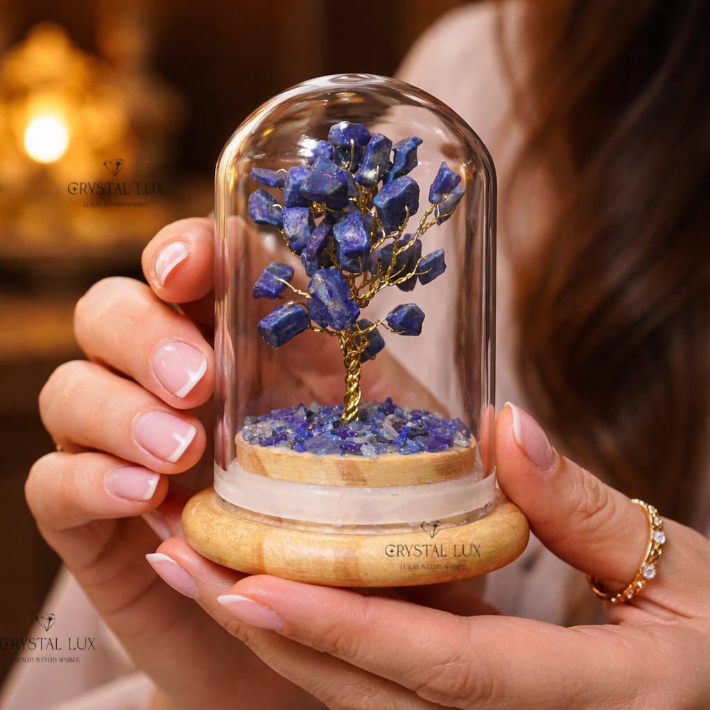 Mini Crystal Bonsai Tree in Glass Dome – Spiritual Home & Office Energy Decor