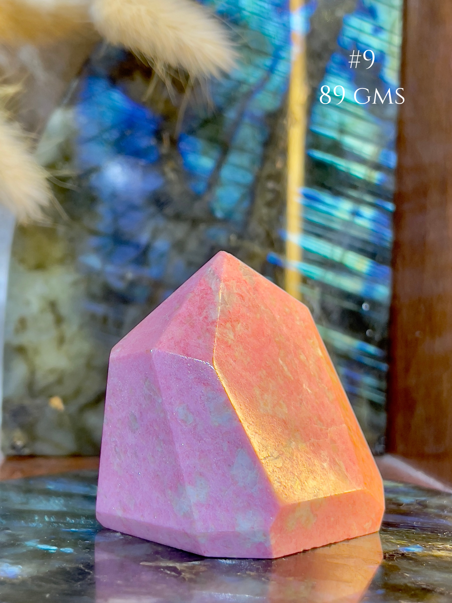 Thulite Crystal Tower for Emotional Healing & Self Love | Natural Pink Healing Stone