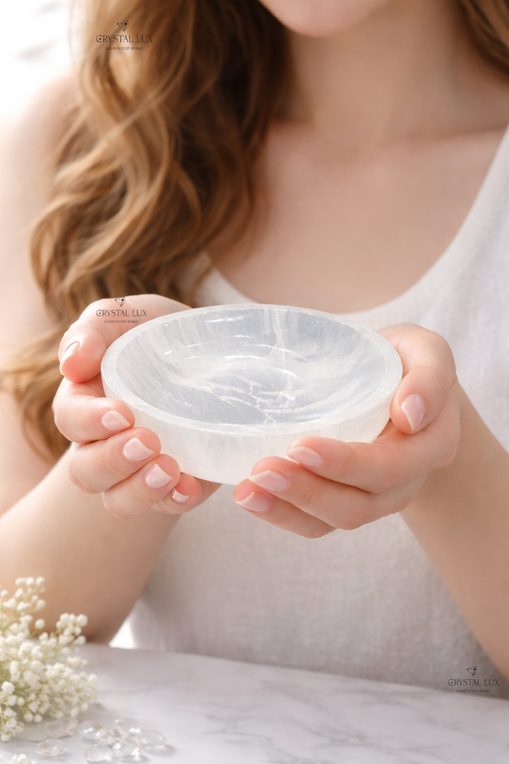 Selenite Crystal Bowl 4 Inch – Natural Selenite Charging & Cleansing Bowl for Crystals, Jewelry Holder & Spiritual Decor
