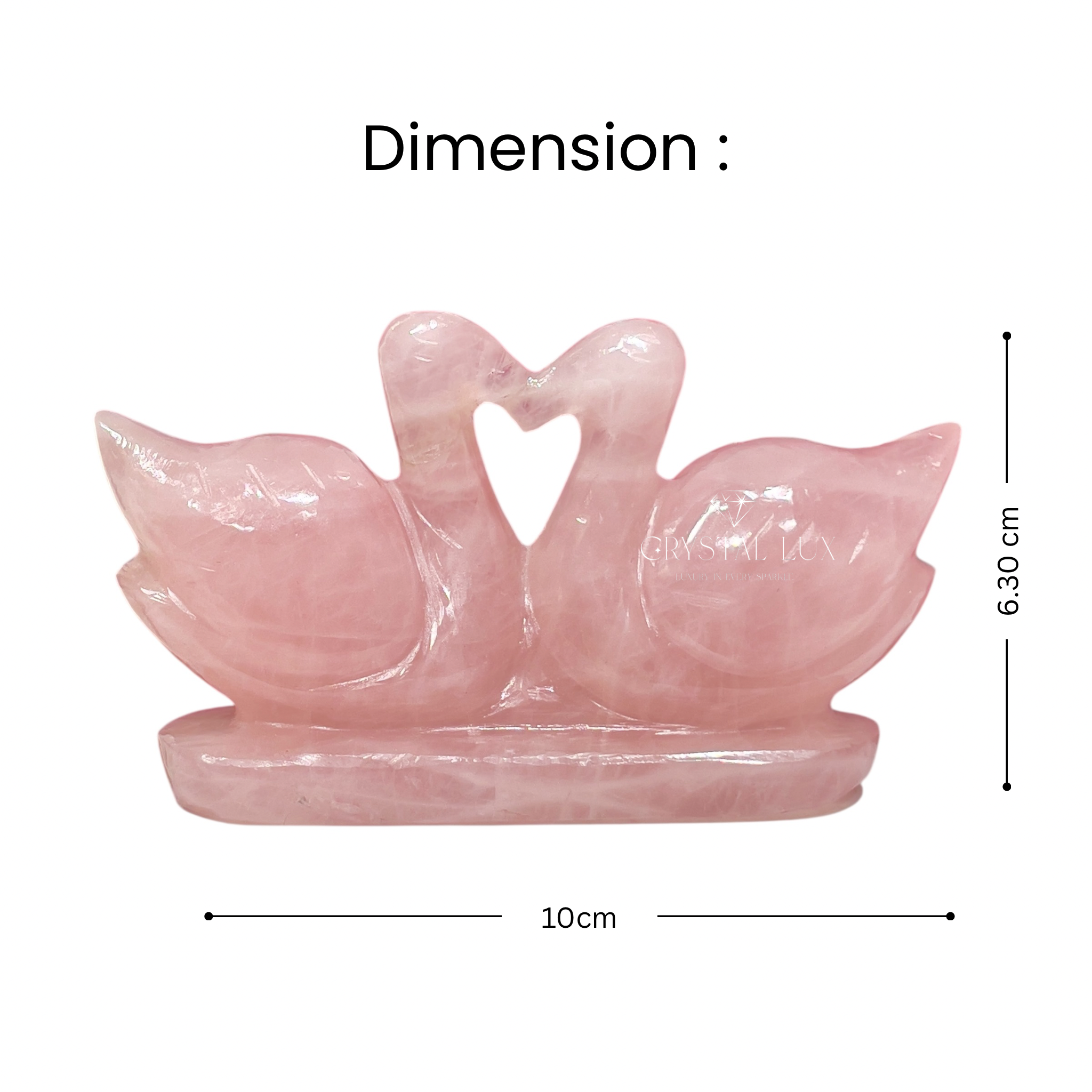 Cygnes en quartz rose – Symbole d'amour et d'harmonie | Décoration d'intérieur en quartz rose naturel