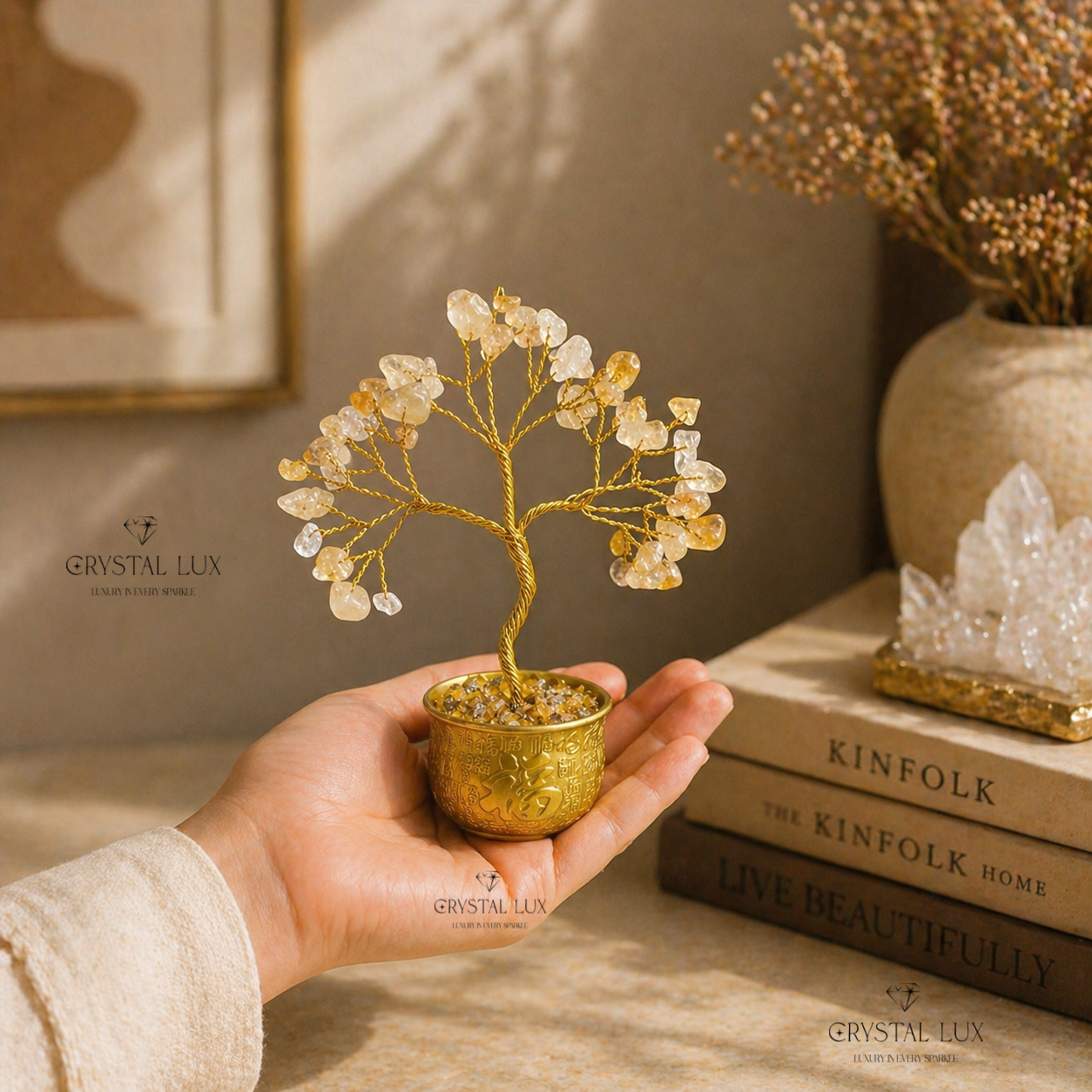 Citrine Crystal Tree for Wealth & Prosperity | Mini Feng Shui Money Tree Decor