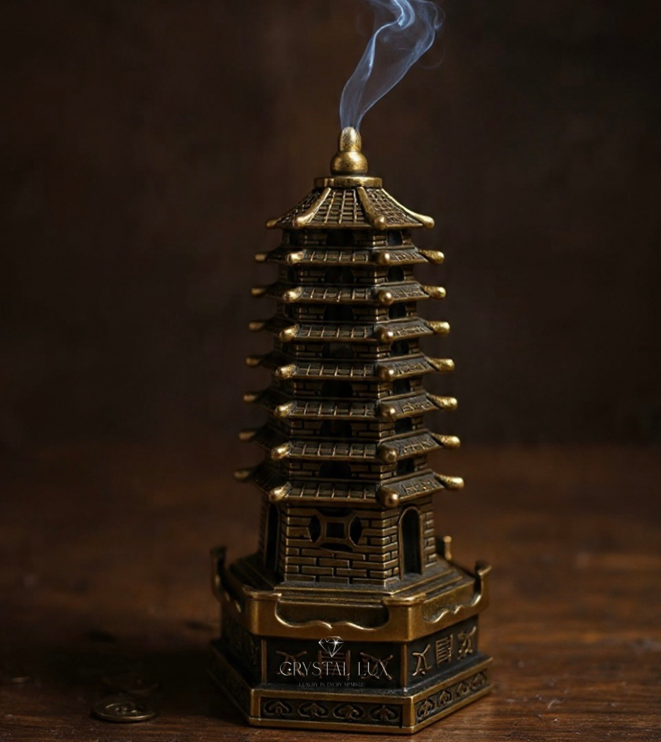 Feng Shui Education Tower with Sandalwood Incense Burner for Focus, Study & Career Growth