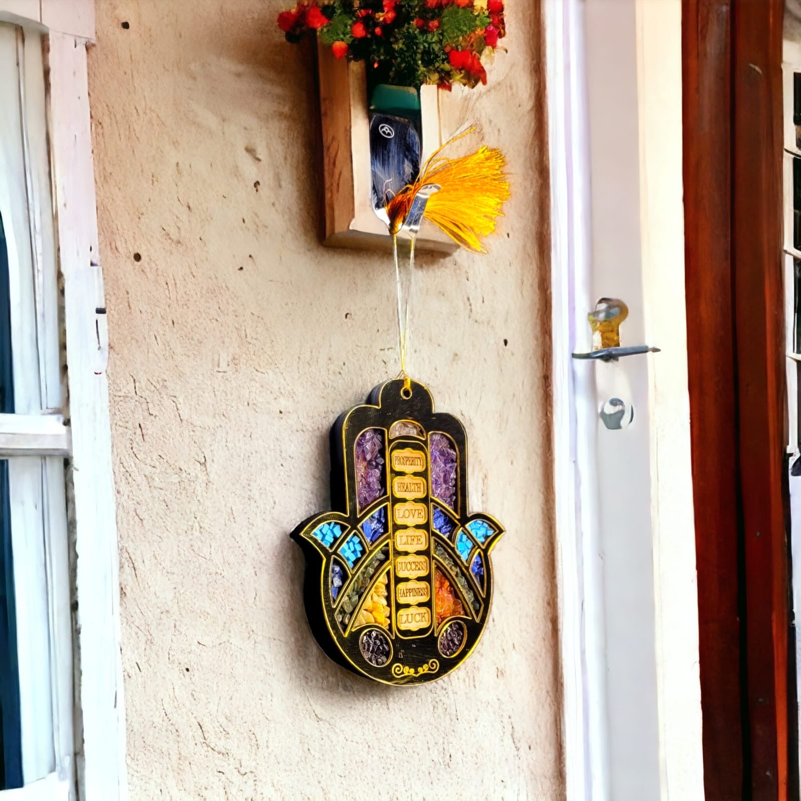 Seven Chakra  Hamsa Hanger