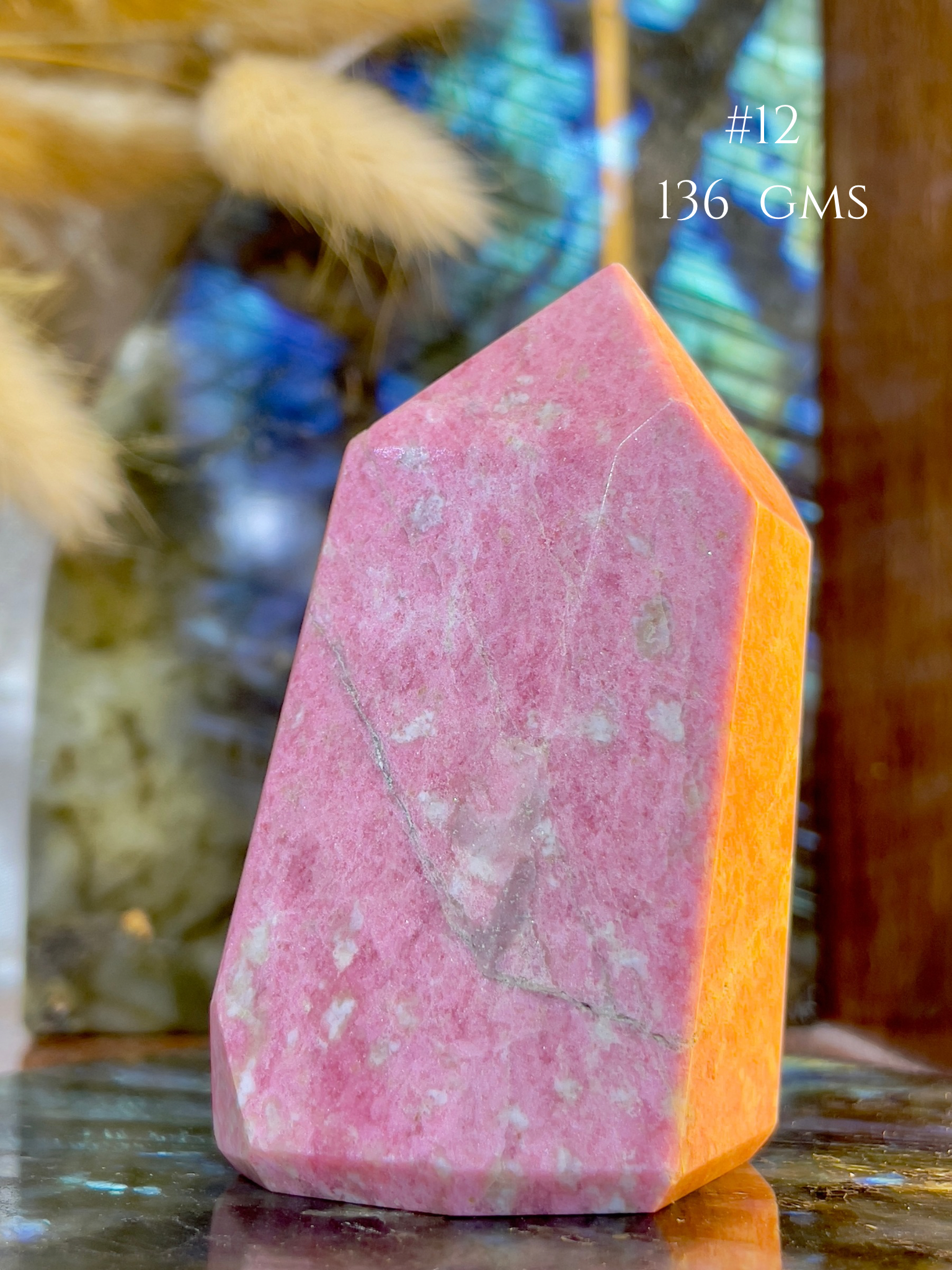 Thulite Crystal Tower for Emotional Healing & Self Love | Natural Pink Healing Stone
