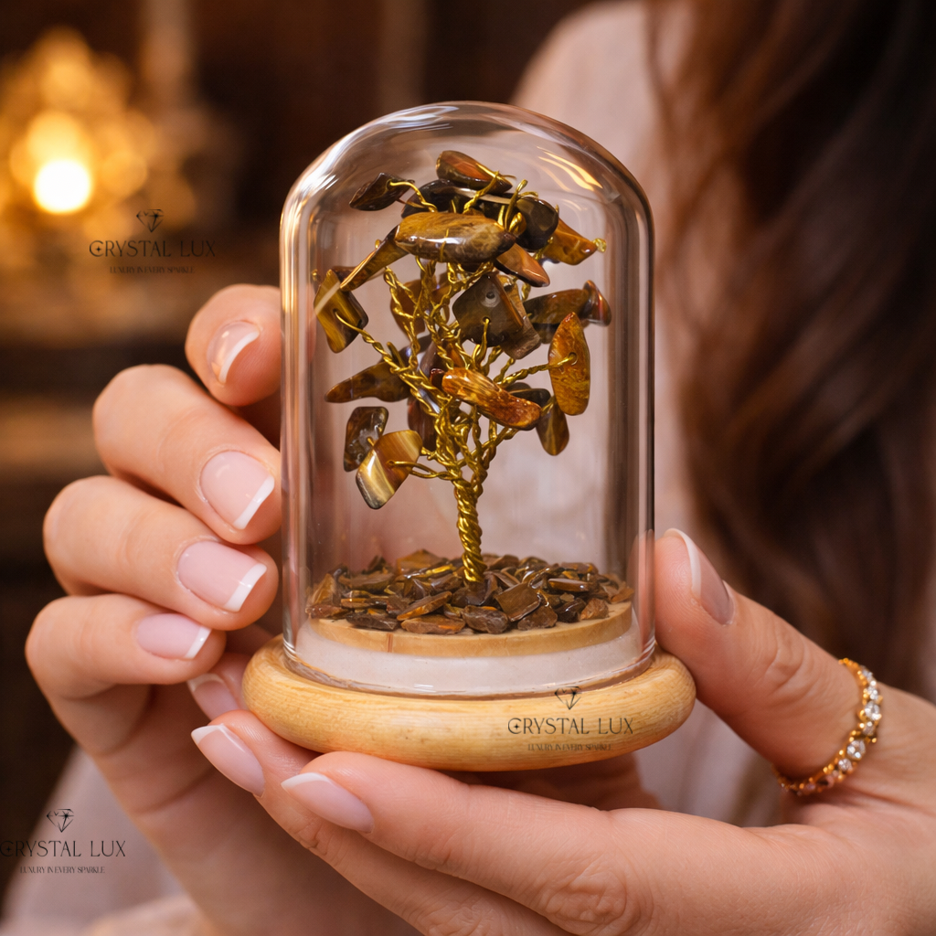 Mini Crystal Bonsai Tree in Glass Dome – Spiritual Home & Office Energy Decor