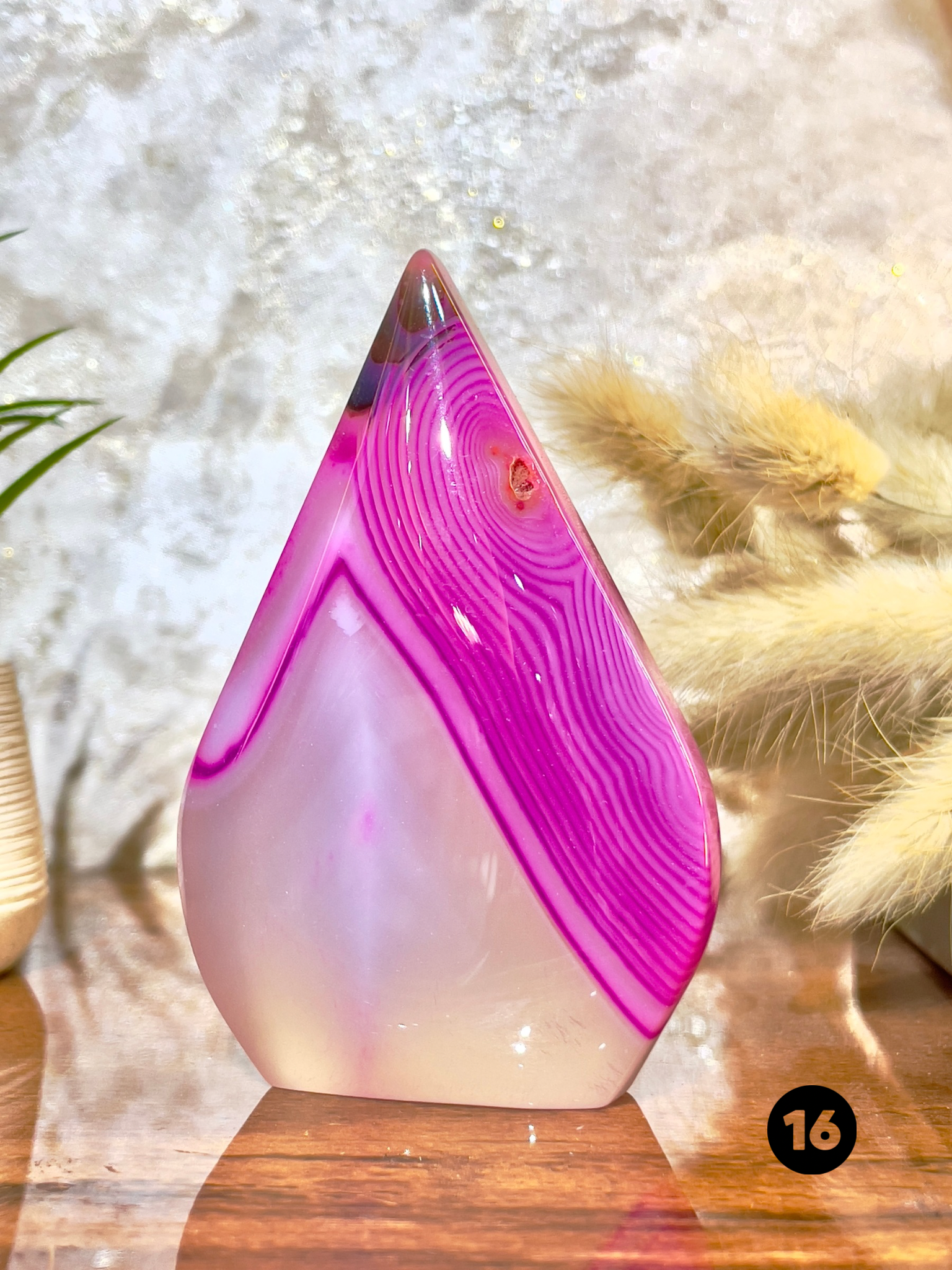 Pink Agate Flame Tower for Love, Emotional Healing & Positive Energy | Natural Crystal Décor