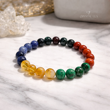 Diabetes Balance Crystal Bracelet – Citrine, Bloodstone, Red Jasper & Malachite