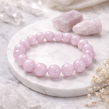 Kunzite 10mm Bracelet – Natural Crystal Healing Bracelet for Self-Love & Calm Energy