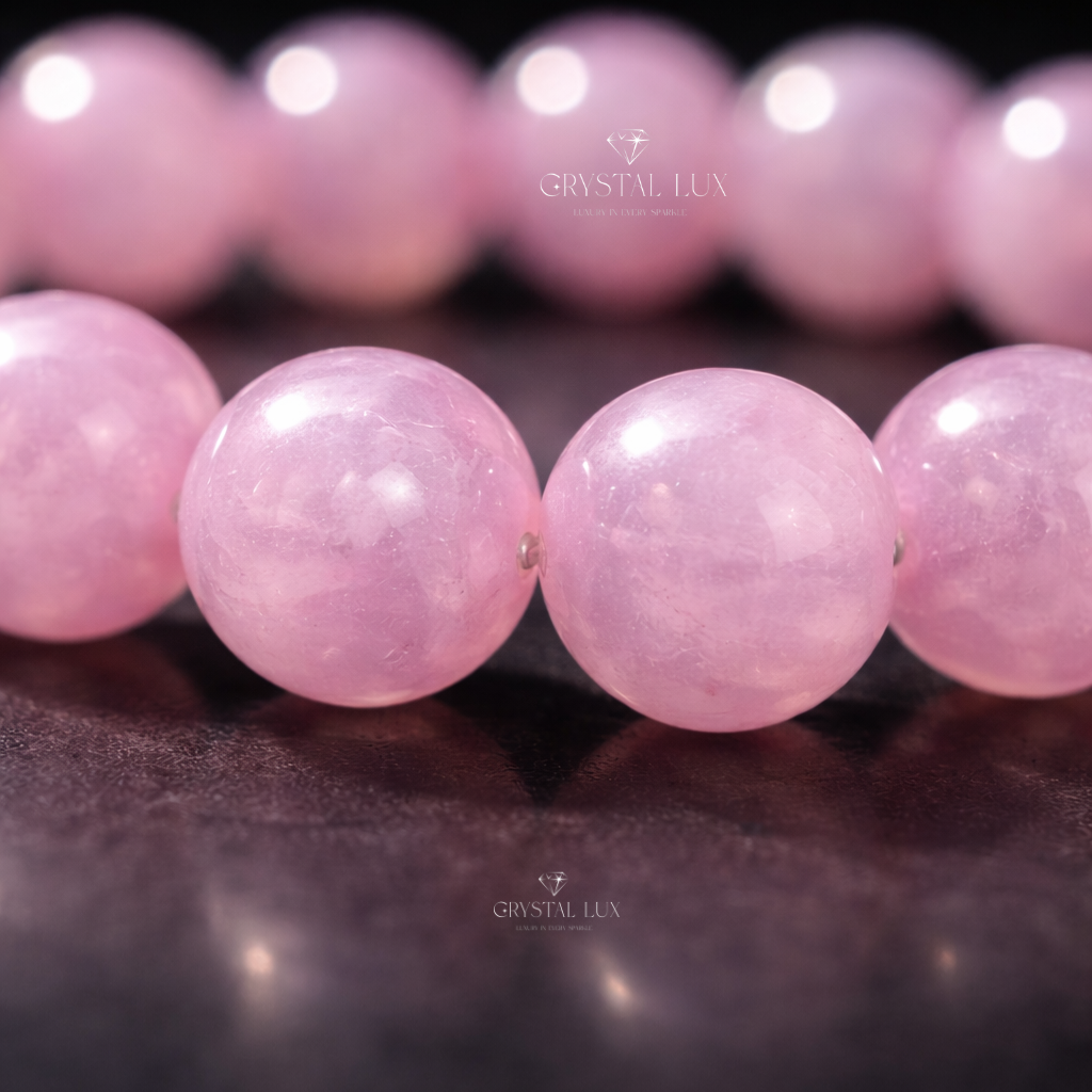 Kunzite 10mm Bracelet – Natural Crystal Healing Bracelet for Self-Love & Calm Energy