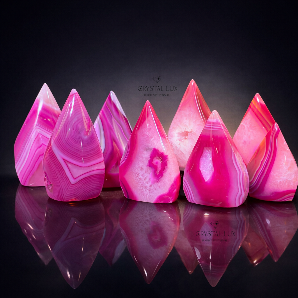 Pink Agate Flame Tower for Love, Emotional Healing & Positive Energy | Natural Crystal Décor