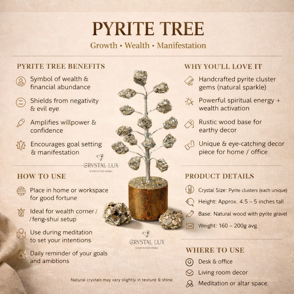 Arbre en pyrite naturelle | Attire la richesse, la prospérité et la chance