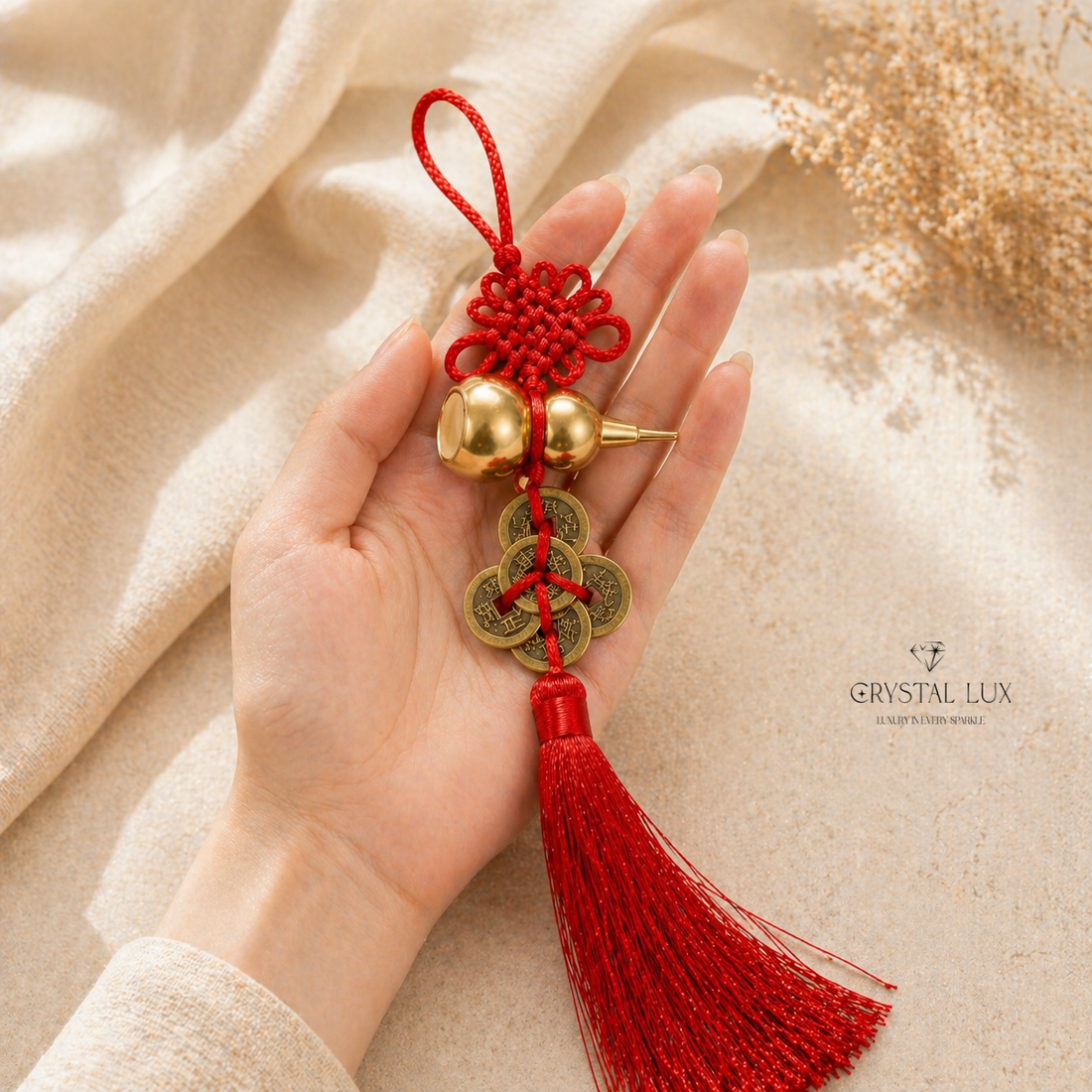 Feng Shui Wu Lu Hanging | Wealth, Protection & Health Charm | Lucky Coins Tassel Decor