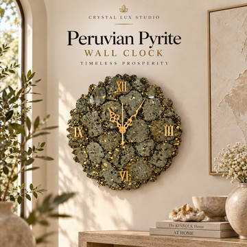 Natural Peruvian Pyrite Wall Clock | Sculptural Mineral Décor
