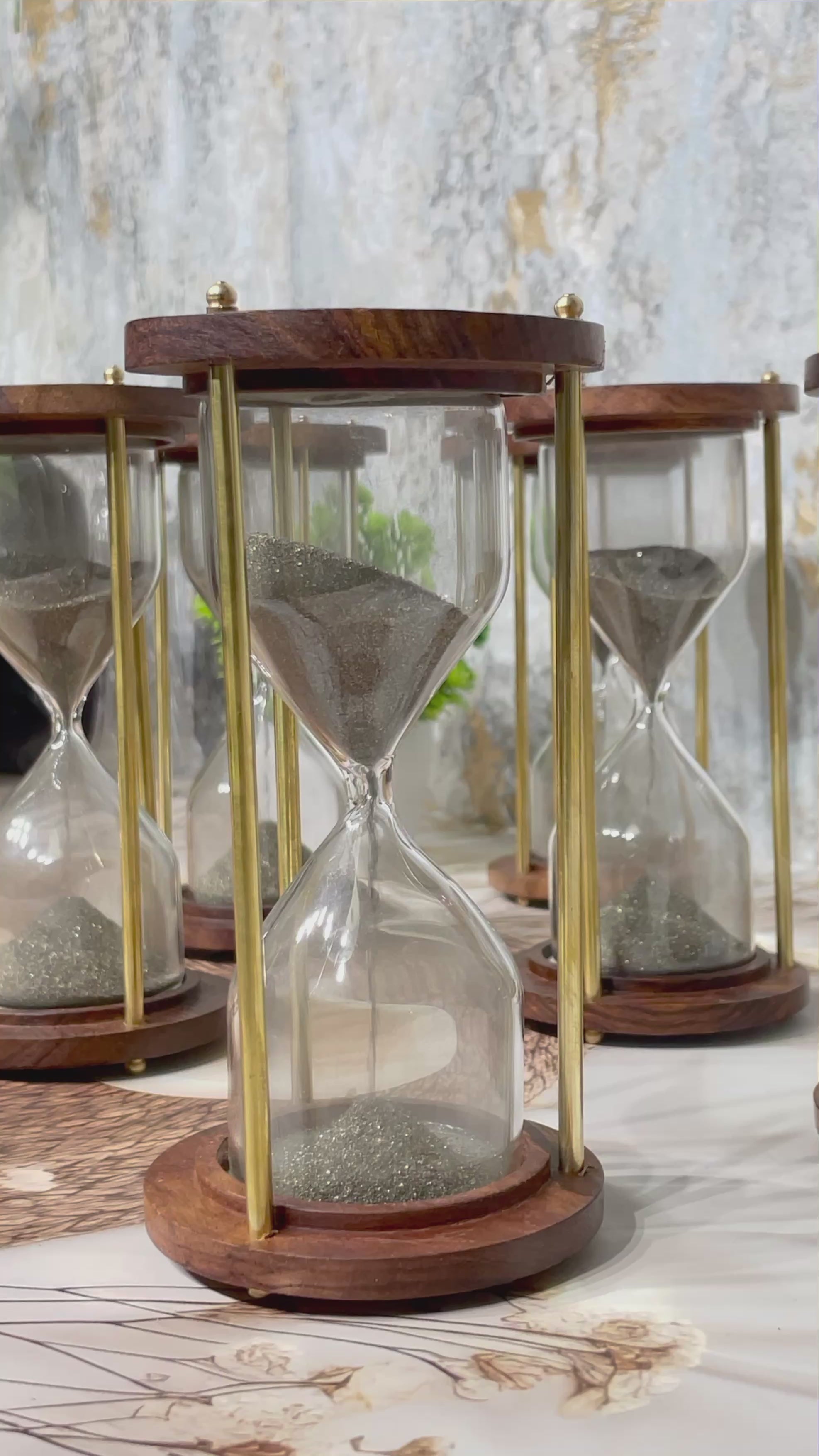 Pyrite Hourglass – Natural Pyrite Sand Crystal Hourglass for Focus, Abundance & Mindful Decor | Luxury Desk & Home Accent by Crystal Lux Studio