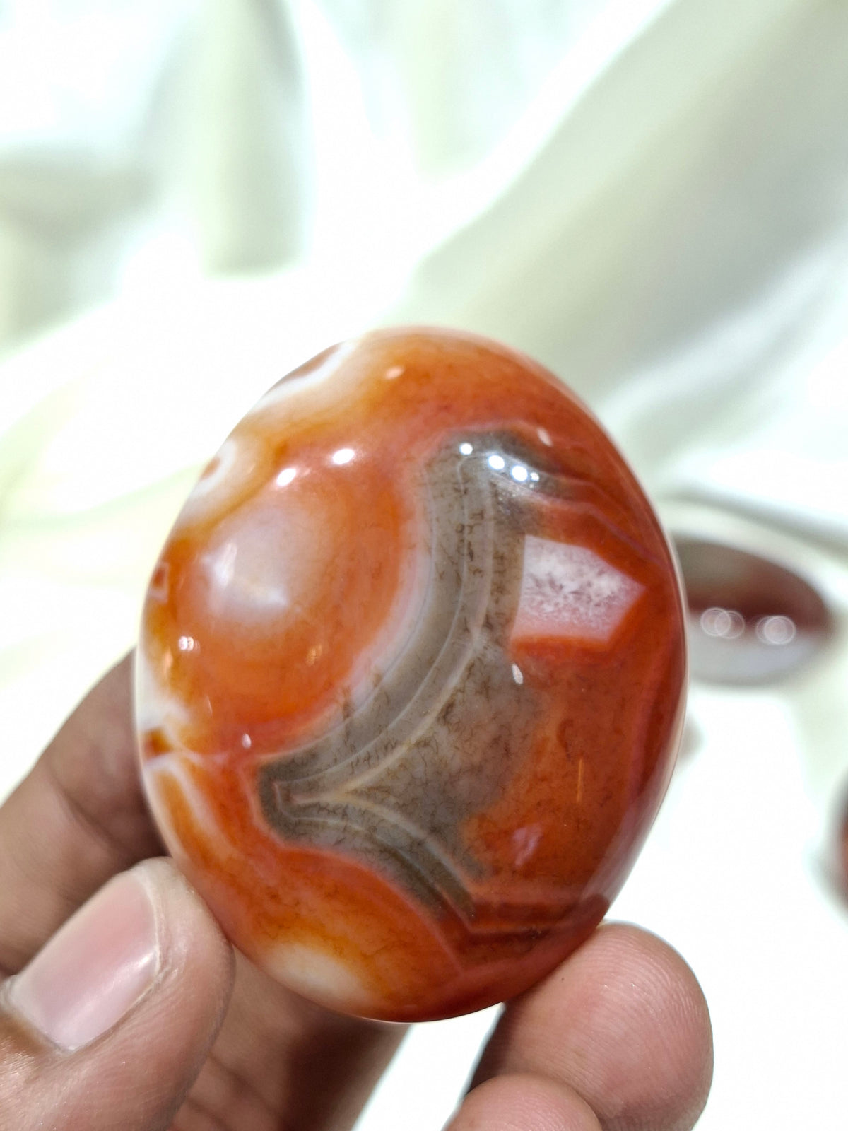 Natural Red Carnelian Palm Stone | Polished Carnelian Crystal